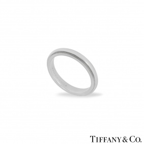 Tiffany & Co. Platinum Tiffany Together 3mm Milgrain Ring Tiffany & Co. Platinum Tiffany Together 3mm Milgrain Ring